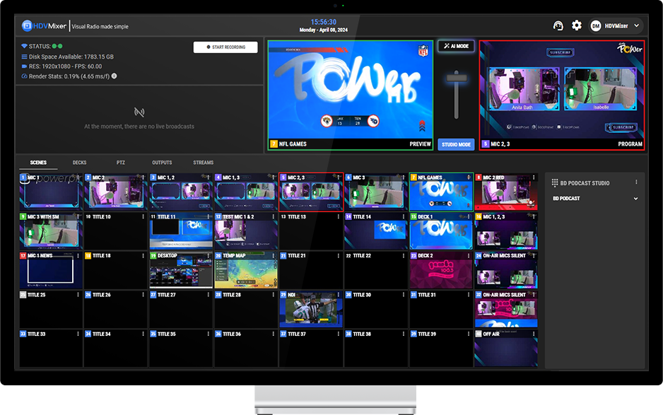 HDVMixer Dashboard